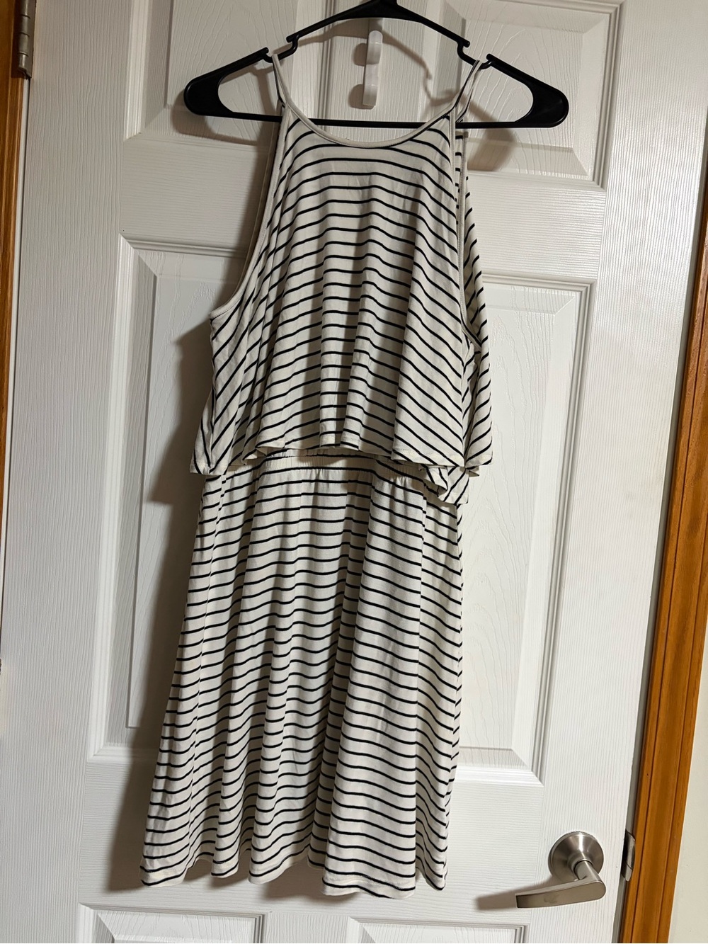 American Eagle Outfitters Black & White Striped Sleeveless Dress